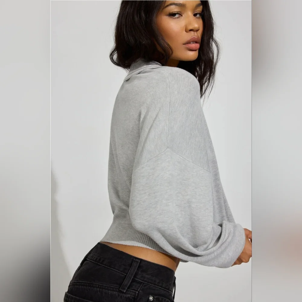 Garage Boxy Cropped Polo Sweater S Like New - Picture 3 of 13